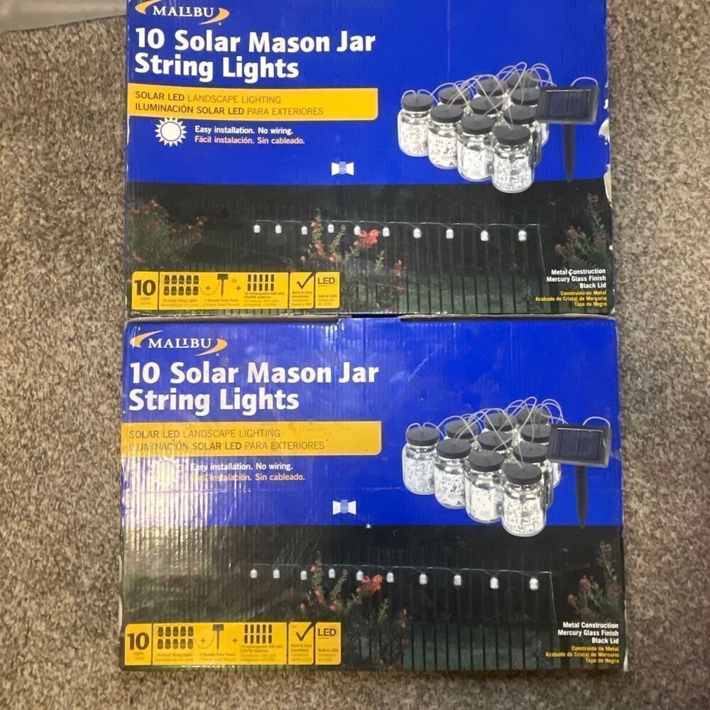 Mason Jar solar string light set of 10 yard lights per box lot comes with 2 boxe